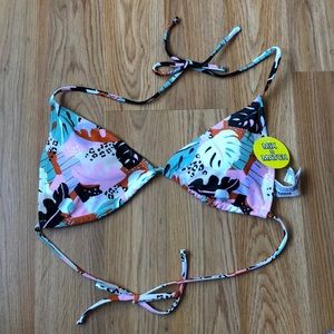 Pattern Triangle Swim Top